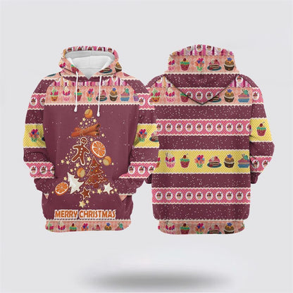 Gingerbread Christmas Tree All Over Print 3D Hoodie For Men & Women, Christmas Hoodie Cute, Christmas Gift, Christmas Fashion