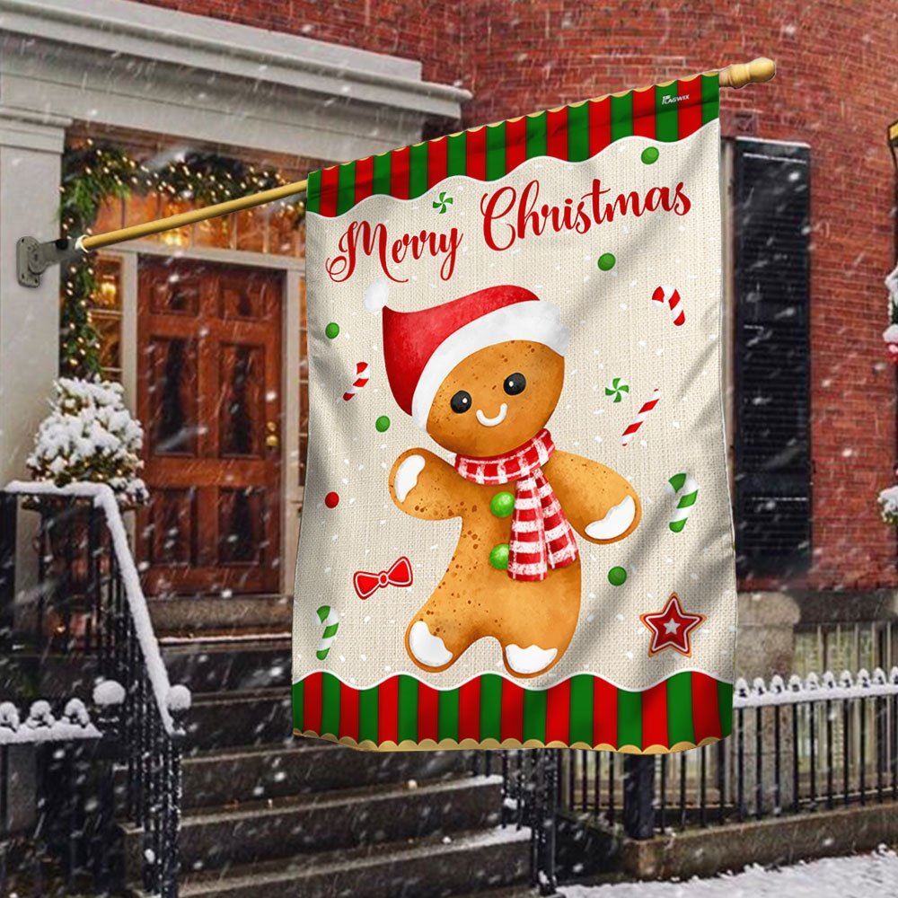 Gingerbread Man Christmas Flag, Christmas Garden Flag, Home Decor Accessories, Christmas Outdoor Decor Ideas