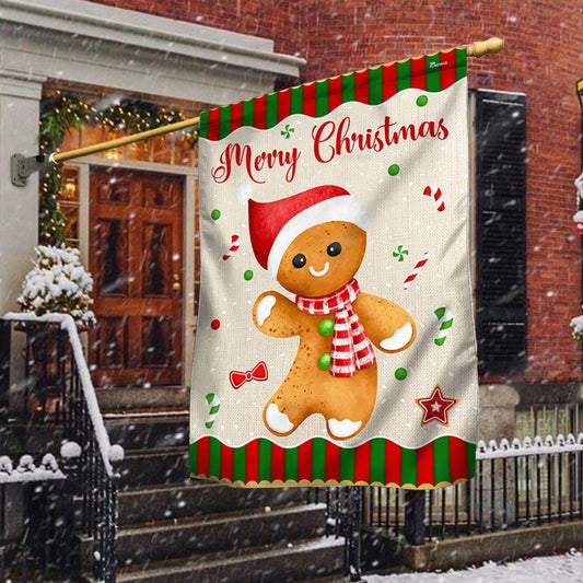 Gingerbread Man Christmas Flag, Christmas Garden Flag, Home Decor Accessories, Christmas Outdoor Decor Ideas