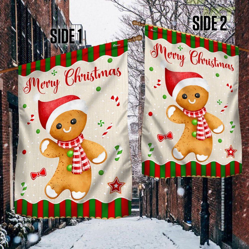 Gingerbread Man Christmas Flag, Christmas Garden Flag, Home Decor Accessories, Christmas Outdoor Decor Ideas