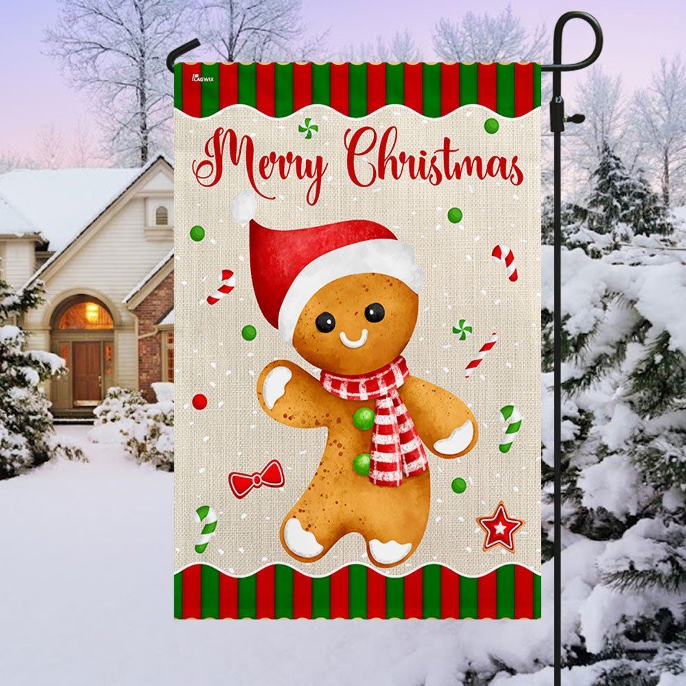 Gingerbread Man Christmas Flag, Christmas Garden Flag, Home Decor Accessories, Christmas Outdoor Decor Ideas