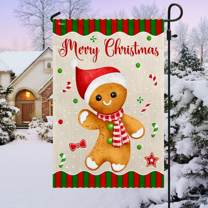 Gingerbread Man Christmas Flag, Christmas Garden Flag, Home Decor Accessories, Christmas Outdoor Decor Ideas