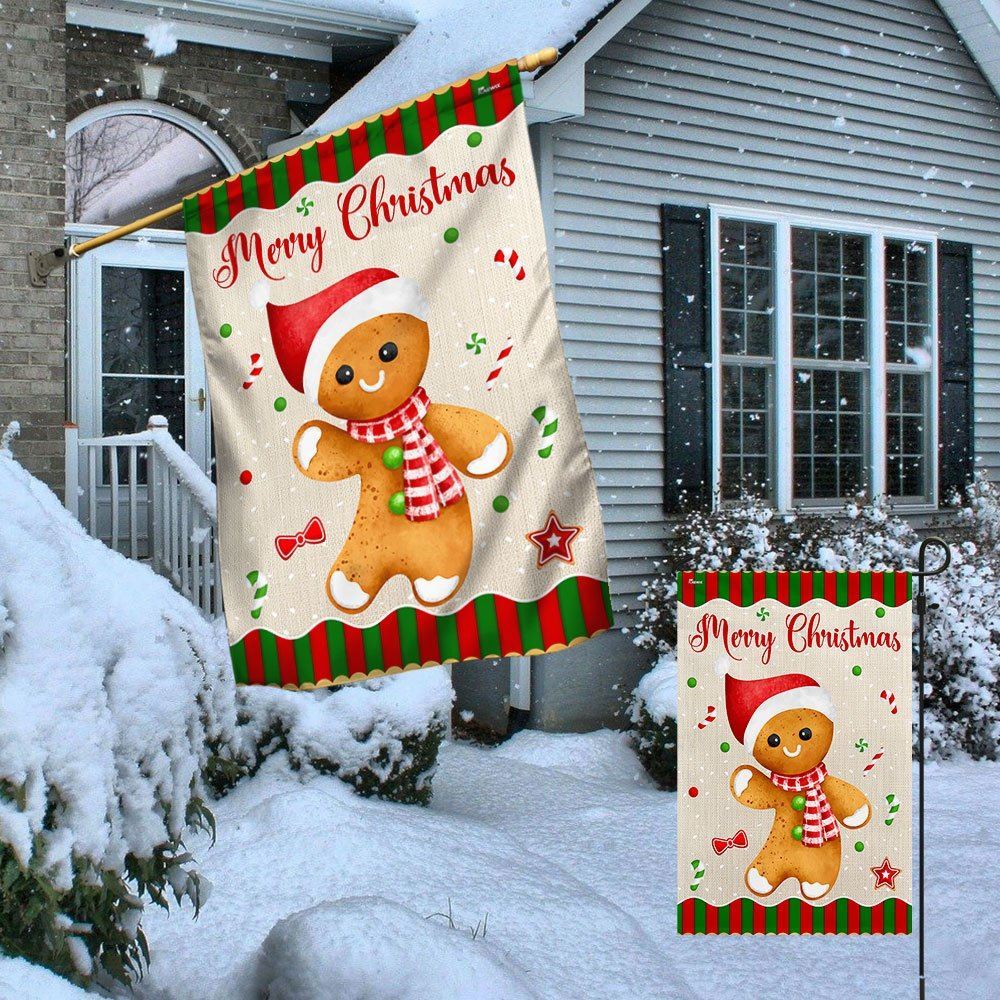 Gingerbread Man Christmas Flag, Christmas Garden Flag, Home Decor Accessories, Christmas Outdoor Decor Ideas