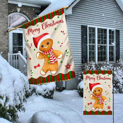 Gingerbread Man Christmas Flag, Christmas Garden Flag, Home Decor Accessories, Christmas Outdoor Decor Ideas