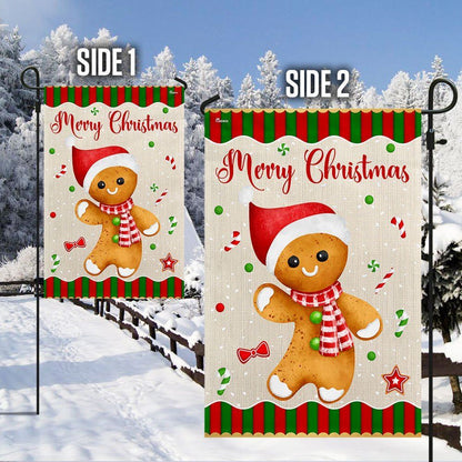 Gingerbread Man Christmas Flag, Christmas Garden Flag, Home Decor Accessories, Christmas Outdoor Decor Ideas