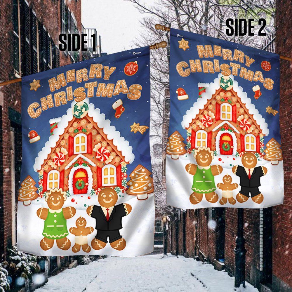 Gingerbread Merry Christmas Flag, Christmas Garden Flag, Home Decor Accessories, Christmas Outdoor Decor Ideas