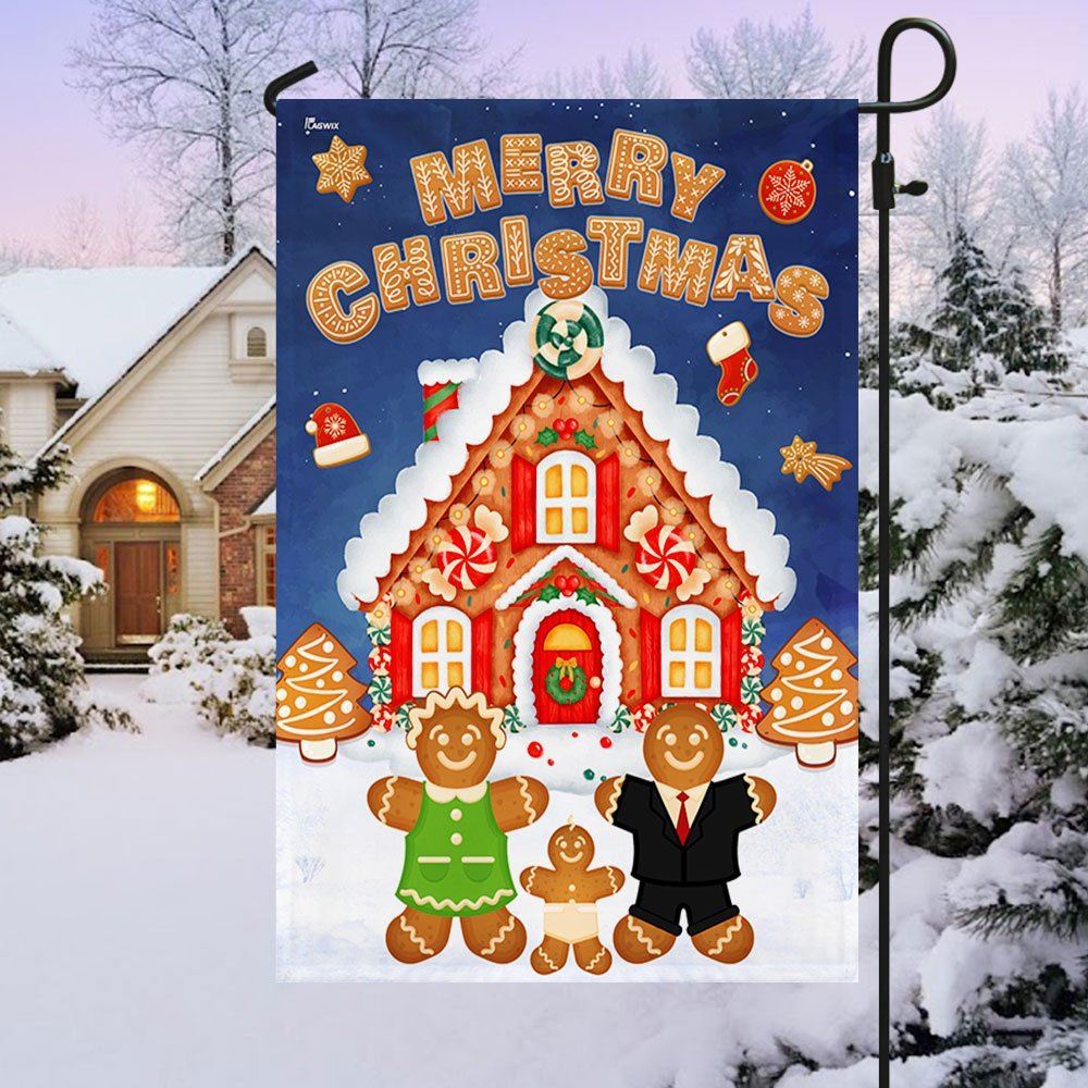 Gingerbread Merry Christmas Flag, Christmas Garden Flag, Home Decor Accessories, Christmas Outdoor Decor Ideas
