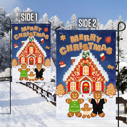 Gingerbread Merry Christmas Flag, Christmas Garden Flag, Home Decor Accessories, Christmas Outdoor Decor Ideas