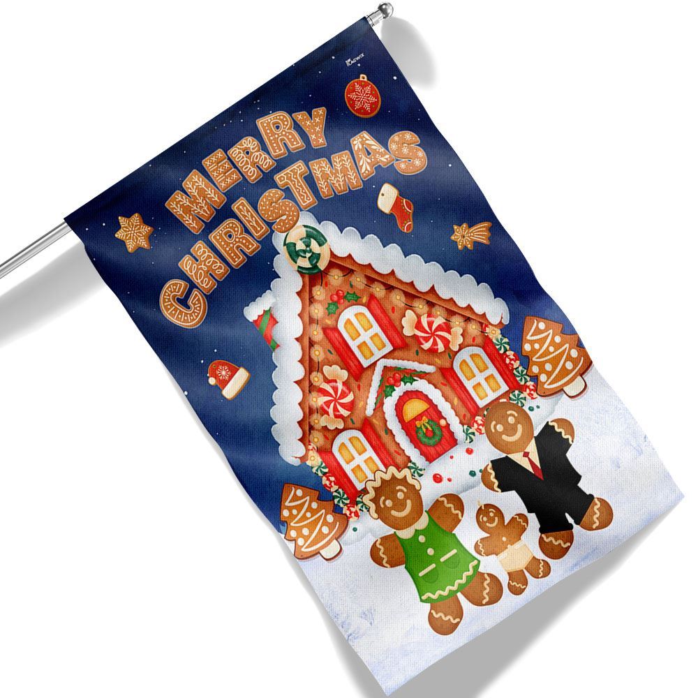 Gingerbread Merry Christmas Flag, Christmas Garden Flag, Home Decor Accessories, Christmas Outdoor Decor Ideas