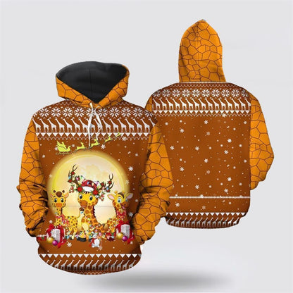 Giraffe Christmas All Over Print 3D Hoodie For Men & Women, Christmas Hoodie Cute, Christmas Gift, Christmas Fashion