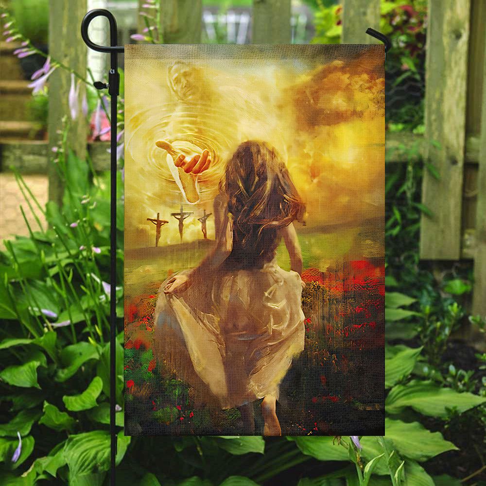 Girl And Jeus Flag, Christian's Flag, Garden Decor, Garden Flag Stand, Christian Flag, Scripture Flag, Garden Banner