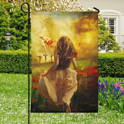 Girl And Jeus Flag, Christian's Flag, Garden Decor, Garden Flag Stand, Christian Flag, Scripture Flag, Garden Banner