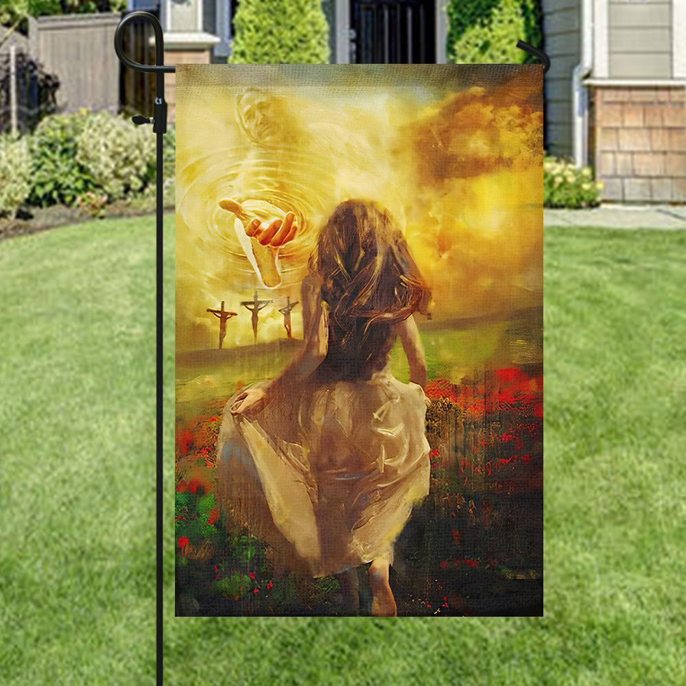 Girl And Jeus Flag, Christian's Flag, Garden Decor, Garden Flag Stand, Christian Flag, Scripture Flag, Garden Banner