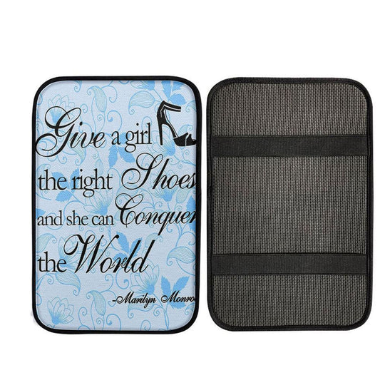Give A Girl The Right Shoes Car Armrest Pad - Marilyn Monroe - Gift For Women, Teens Girls, Bff, Religious Car Interior Accessories