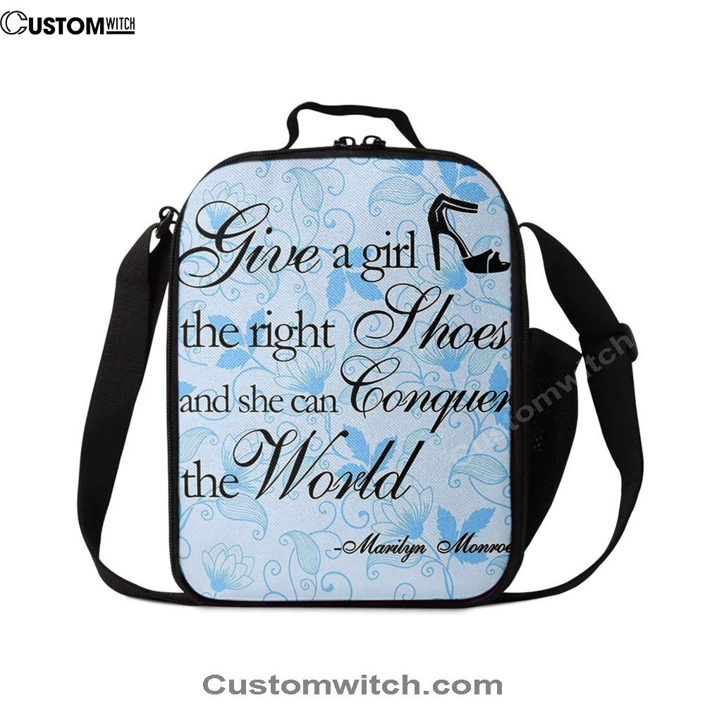 Give A Girl The Right Shoes Lunch Bag, Marilyn Monroe, Gift For Women, Teens Girls, Bff