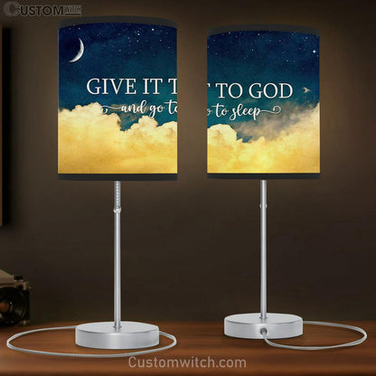 Give It To God And Go To Sleep Table Lamb - Bible Verse Lamb Gift - Christian Table Lamb Prints