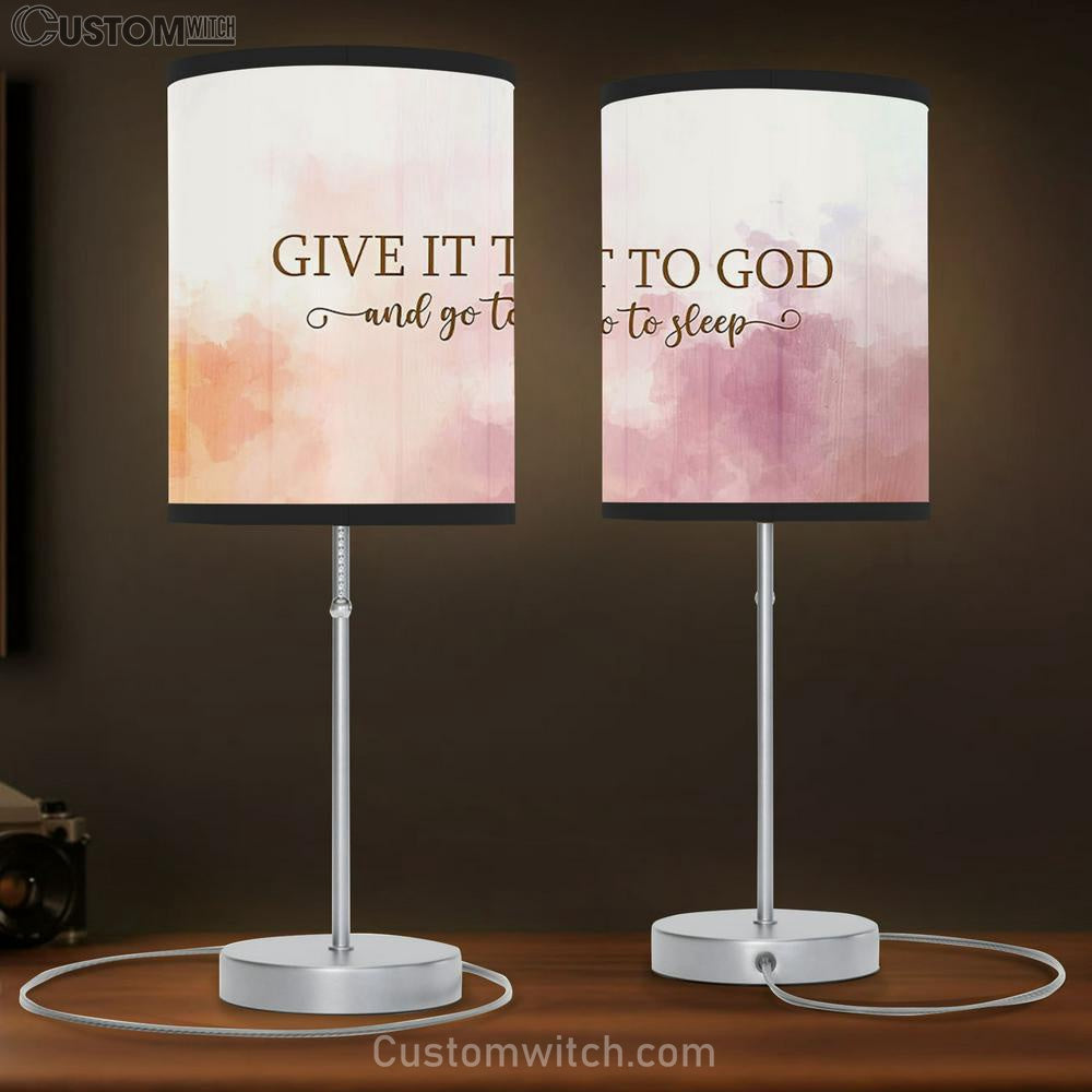 Give It To God And Go To Sleep Table Lamb Print - Bible Verse Lamb Gift - Christian Table Lamb Prints