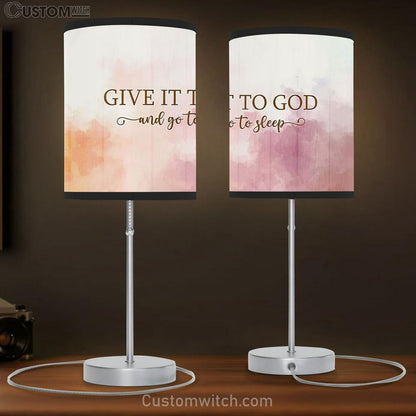 Give It To God And Go To Sleep Table Lamb Print - Bible Verse Lamb Gift - Christian Table Lamb Prints