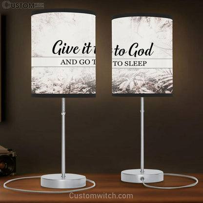 Give It To God And Go To Sleep Table Lamb Gift - Christian Wall Table Lamb - Scripture Table Lamb Prints