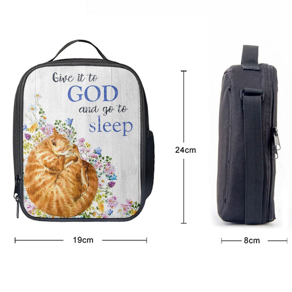 Give It To God And Go To Sleep Lunch Bag, Christian Lunch Bag, Religious Lunch Box For School, Picnic