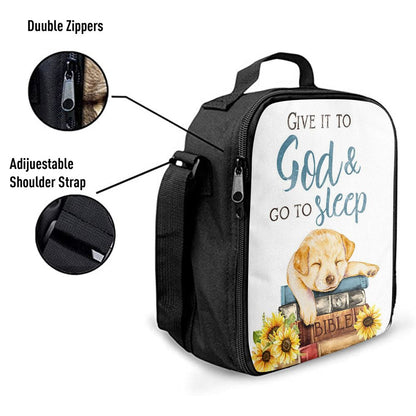 Give It To God And Go To Sleep Lunch Bag, Cute Dog Gifts For Women Girls, Christian Lunch Bag, Religious Lunch Box For School, Picnic