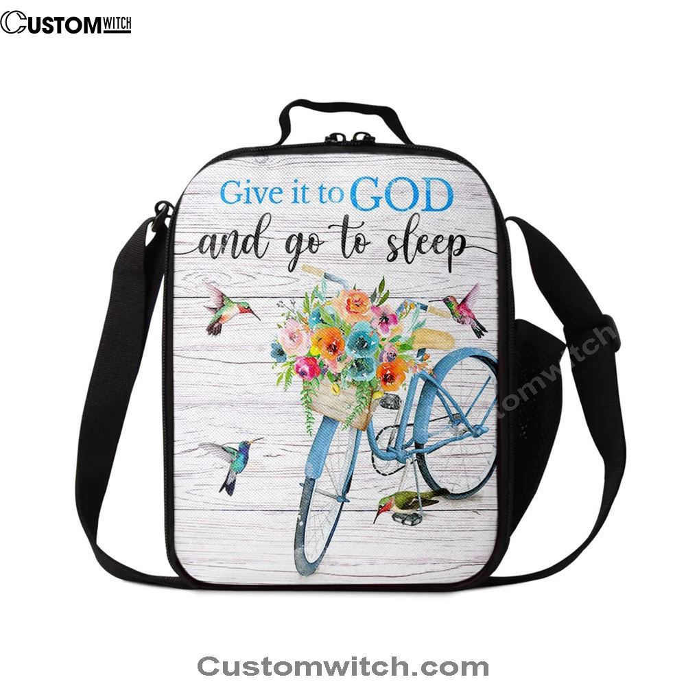 Give It To God And Go To Sleep Lunch Bag, Cute Sleeping Dog, Christian Lunch Bag, Religious Lunch Box For School, Picnic