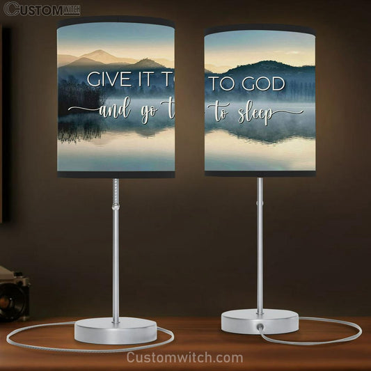 Give It To God And Go To Sleep Lamb Gift Table Lamb - Mountain Christian Lamb Gift - Bible Verse Lamb Gift
