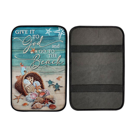 Give It To God And Go To The Beach Turtle Car Center Console Cover, Christian Car Accessories