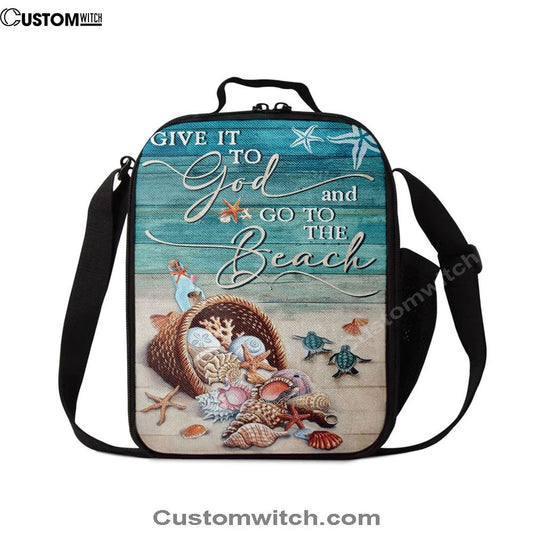 Give It To God And Go To The Beach Turtle Lunch Bag, Christian Lunch Bag, Religious Lunch Box For School, Picnic