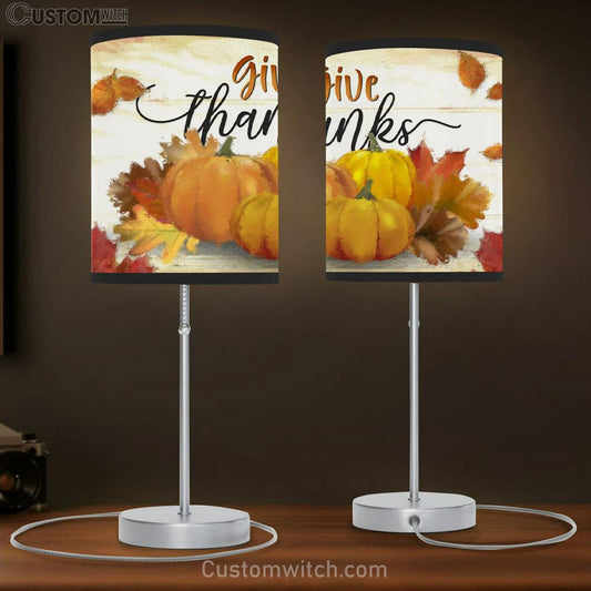 Give Thanks - Pumpkin - Fall Thanksgiving Table Lamb Gift - Christian Bedroom Decor