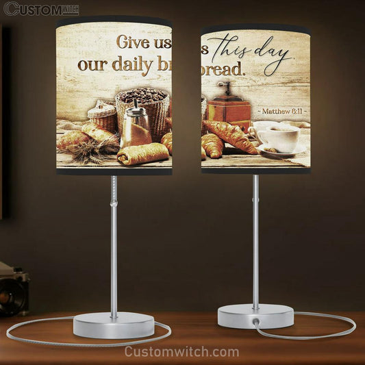 Give Us This Day Our Daily Bread Matthew 611 Table Lamb Prints - Religious Wall Decor - Christian Table Lamb Gift