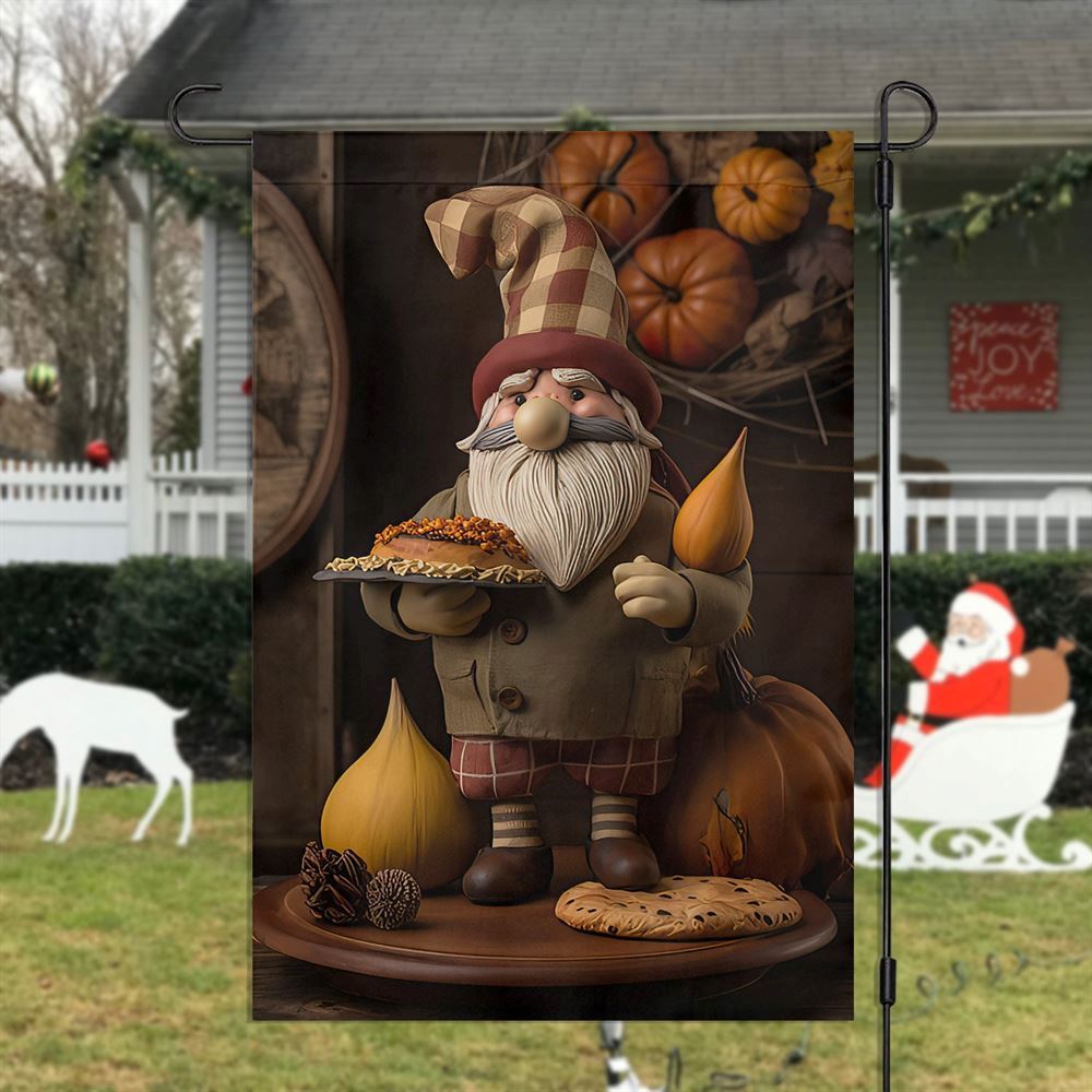 Gnome's Winter Delight With A Hint Of Santa Flag, Christmas Garden Flag, Home Decor Accessories, Christmas Outdoor Decor Ideas