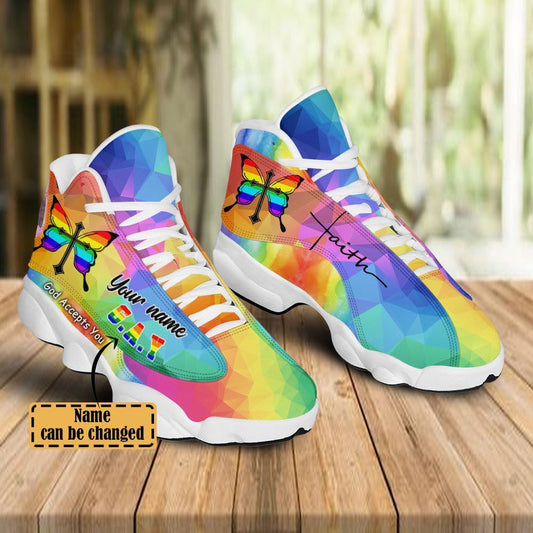 God Accept You Lgbt Jesus Custom Name Jd13 Shoes For Man And Women, Christian Basketball Shoes, Gifts For Christian, God Shoes