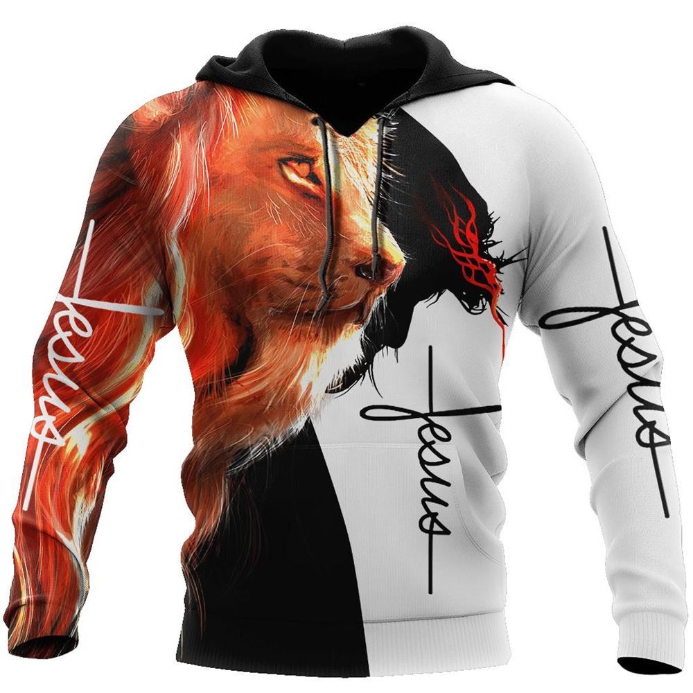 God And Lion Jesus Is My God Lion Is My Lord God 3D Hoodie For Man And Women, Jesus Printed 3D Hoodie
