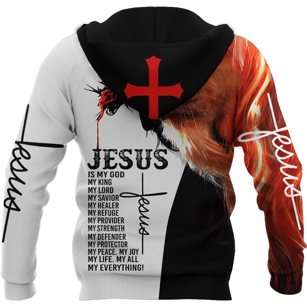God And Lion Jesus Is My God Lion Is My Lord God 3D Hoodie For Man And Women, Jesus Printed 3D Hoodie