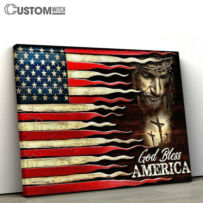God Bles America Canvas Wall Art - Christian Wall Canvas - Scripture Canvas Prints