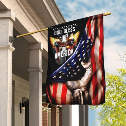 God Bless America. Christian Cross House Flags, Christian Flag, Scripture Flag, Garden Banner