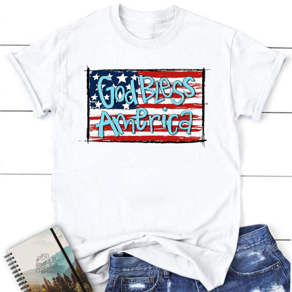 God Bless America Flag T Shirt, Blessed T Shirt, Bible T shirt, T shirt Women
