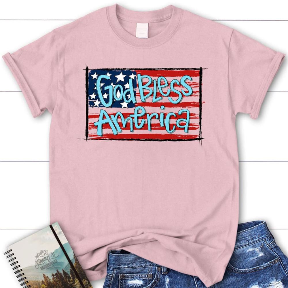 God Bless America Flag T Shirt, Blessed T Shirt, Bible T shirt, T shirt Women