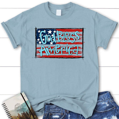 God Bless America Flag T Shirt, Blessed T Shirt, Bible T shirt, T shirt Women