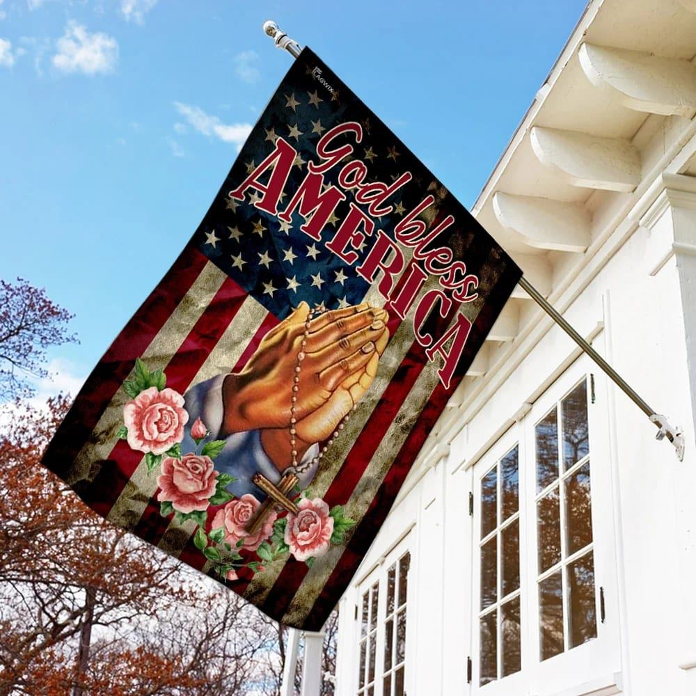 God Bless America Jesus Christian Prayer Flag, Outdoor Christian House Flag, Christian Flag, Scripture Flag, Garden Banner