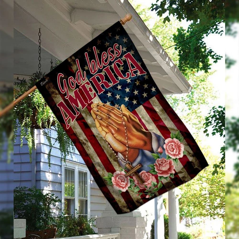 God Bless America Jesus Christian Prayer Flag, Outdoor Christian House Flag, Christian Flag, Scripture Flag, Garden Banner