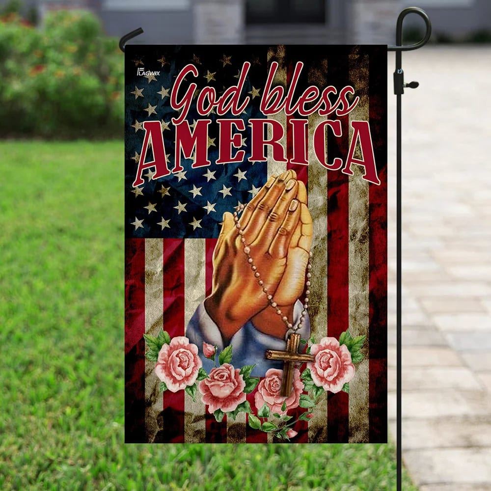 God Bless America Jesus Christian Prayer Flag, Outdoor Christian House Flag, Christian Flag, Scripture Flag, Garden Banner