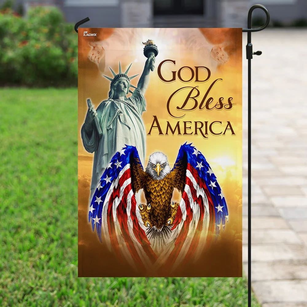 God Bless America Jesus US Flag, Outdoor Christian House Flag, Christian Flag, Scripture Flag, Garden Banner