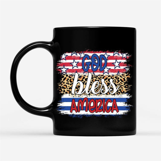 God Bless America Leopard Coffee Mug, Christian Mug, Bible Mug, Faith Gift, Encouragement Gift