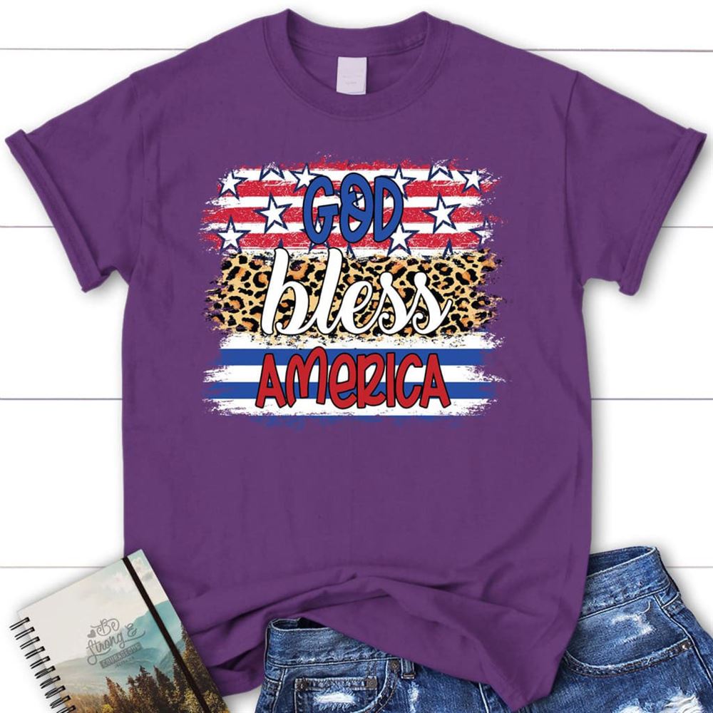 God Bless America Leopard T Shirt, Blessed T Shirt, Bible T shirt, T shirt Women