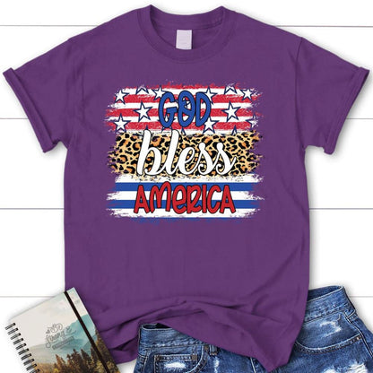 God Bless America Leopard T Shirt, Blessed T Shirt, Bible T shirt, T shirt Women