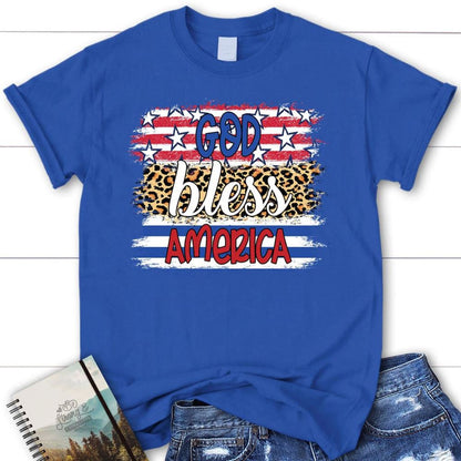 God Bless America Leopard T Shirt, Blessed T Shirt, Bible T shirt, T shirt Women