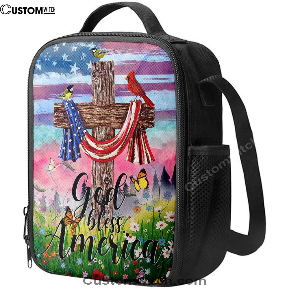 God Bless America Lunch Bag, Christian Lunch Bag, Religious Lunch Box For School, Picnic