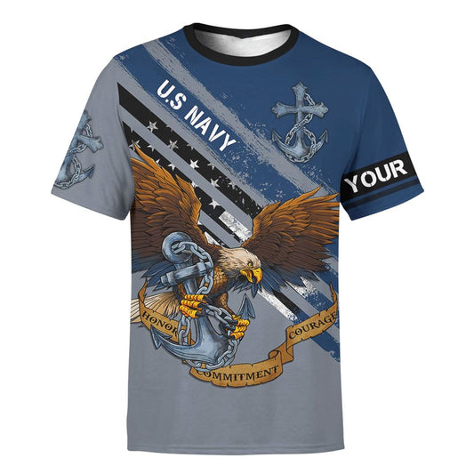 God Bless Our Troops Navy Customized All Over Print 3D T-Shirt, Gift For Christian, Jesus Shirt